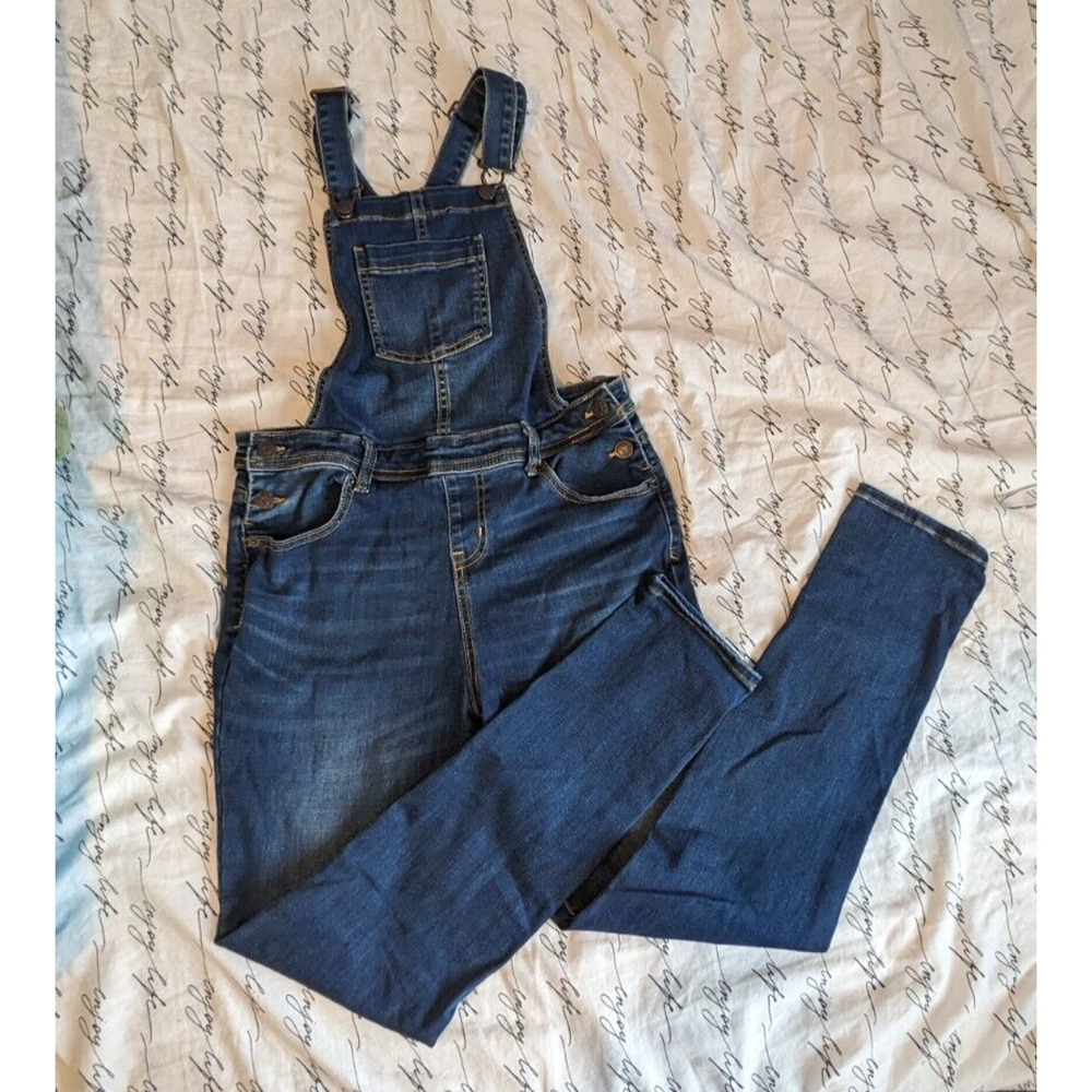 Cat And Jack Bib Overalls Girls Super Stretch Jumper Pants 14/16 Extra Large - Picture 2 of 10